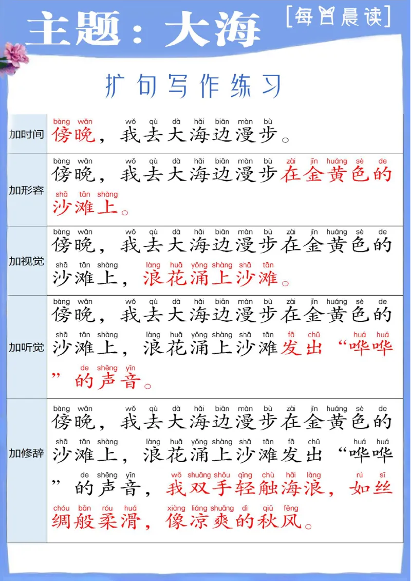 《二下每日晨读-扩句写作练习(3)_2年级下册同步教辅_2下-语文_二下语文-晨读素材》第2页预览