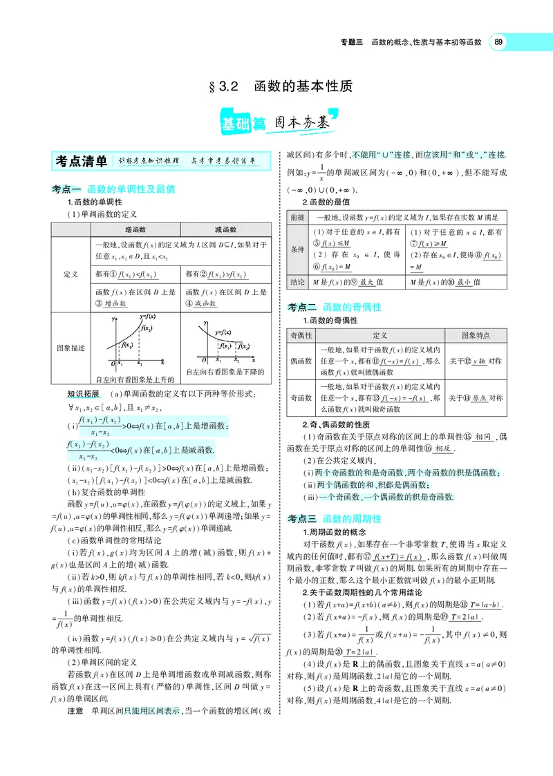 《3.2函数的基本性质_2022版教学资源包_五年高考三年模拟_2022版新高考版高考总复习数学5·3A版_专题三§32函数的基本性质_专题PDF_专题PDF_专题电子书》第1页预览