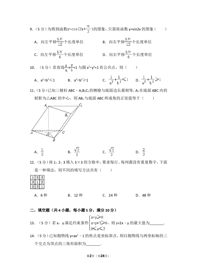 《2008年全国统一高考数学试卷（文科）（全国卷ⅰ）（含解析版）_高考一二三轮复习_数学_2027年高考数学专项复习更新中_2008年-2026年数学高考真题-G427_2008-2020年高考_2008-2020年_全国卷_321》第2页预览