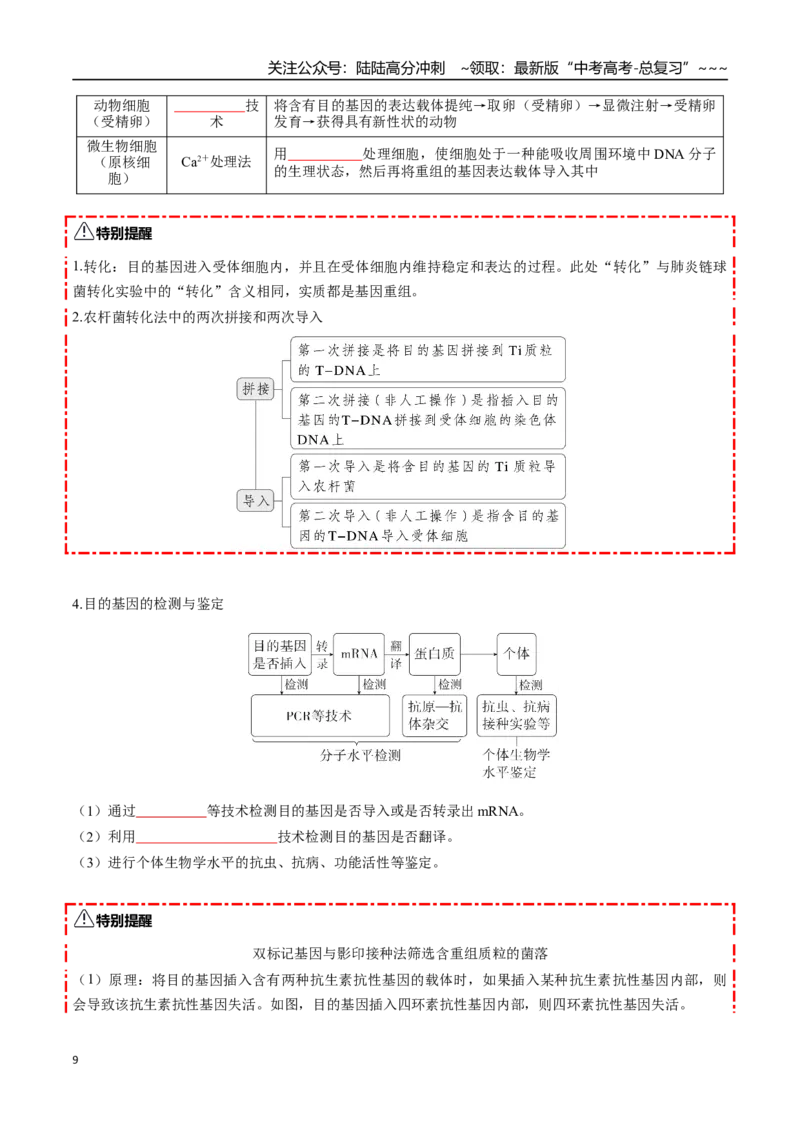 《第42讲基因工程以及生物技术的安全性和伦理问题（知识清单）（全国通用）（学生版）_06-生物-高考总复习_一轮复习_2026年-生物高考一轮复习_2026版_第十单元生物技术与工程》第9页预览