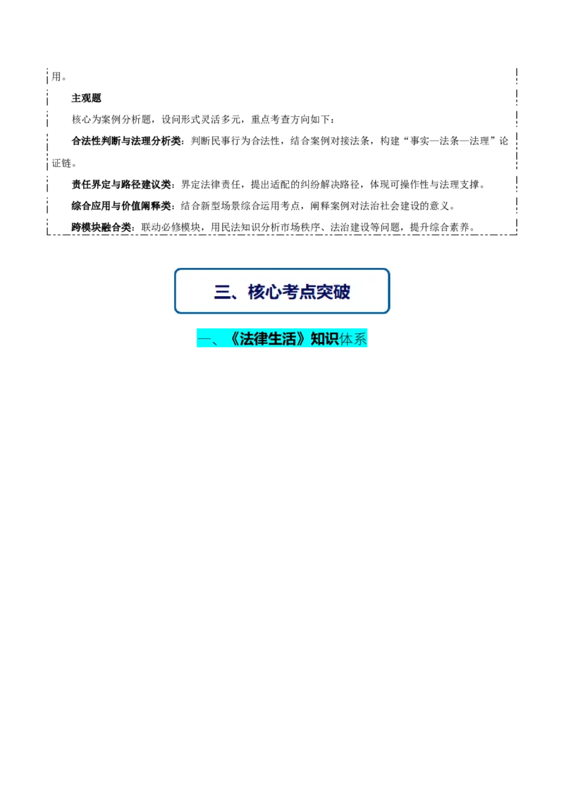 《提分攻略06《法律与生活》核心考点突破（全国通用）（学生版）_zheng治_2026年-政治高考专项复习》第4页预览