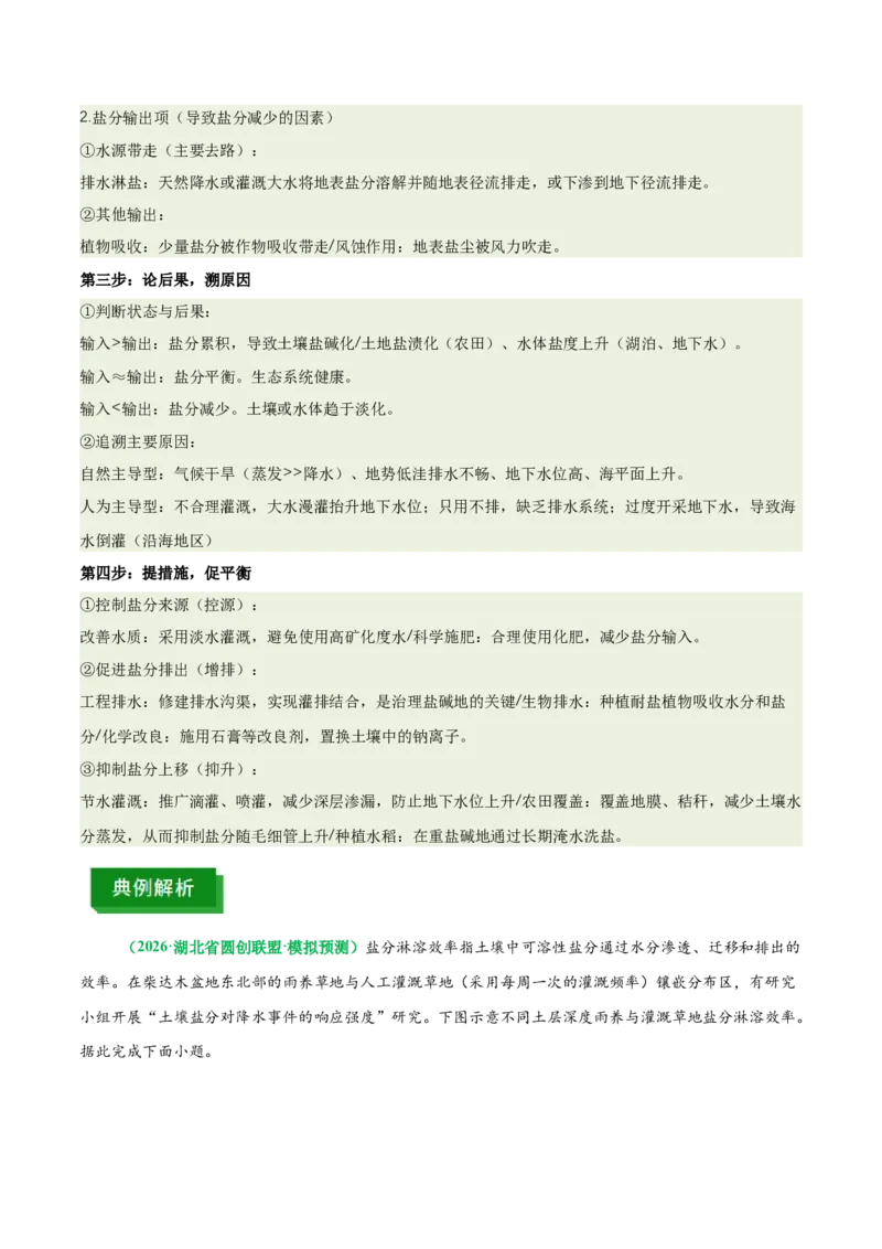 《专题16土壤特征与土壤盐分平衡（重难专练）（全国通用）（教师版）_地理_2026年-地理高考专项复习_2026年高考地理重难点讲义专练（新高考通用）-G102_2026版》第10页预览