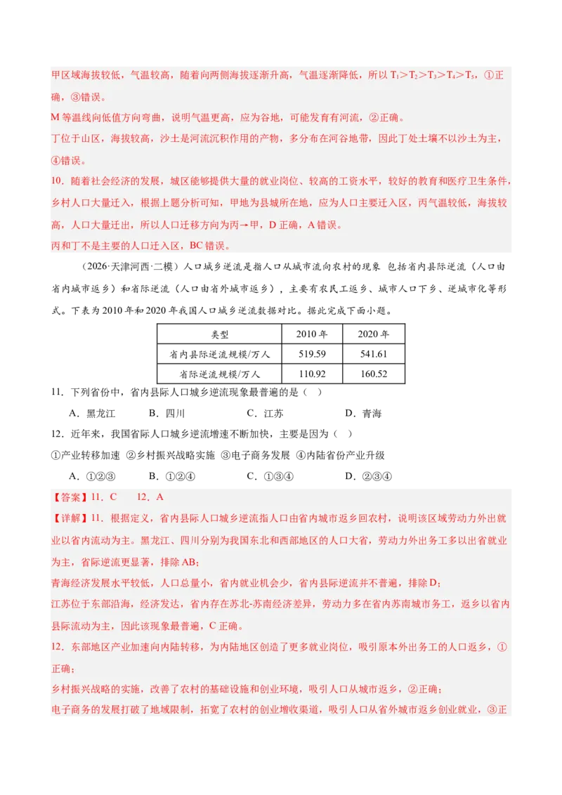 《专题03人口城市与产业交通（3大考点）（教师版）_地理_2027年高考地理专项复习_2027年高考地理二模试题分类汇编（天津专用）-G283_2026版》第5页预览