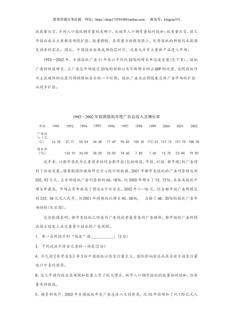 《2004年上海高考语文真题试卷（答案版）_高考一二三轮复习_语文_2026年-语文专项复习_2008年-2025年语文高考真题_2008-2020年高考_地方卷_上海高考语文真题2000-2020》第2页预览