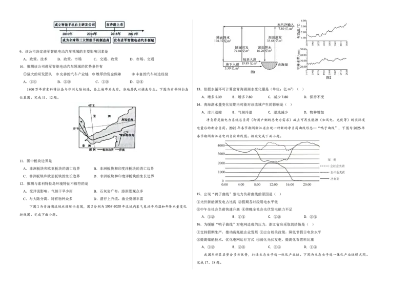 《地理二模模拟卷02（浙江专用）（考试版A3）_地理_2026年-地理高考专项复习_2026年高考第一二三次模拟考试地理-G181_高考地理第二次模拟卷16套_2026版_地理二模模拟卷02（浙江专用）》第2页预览