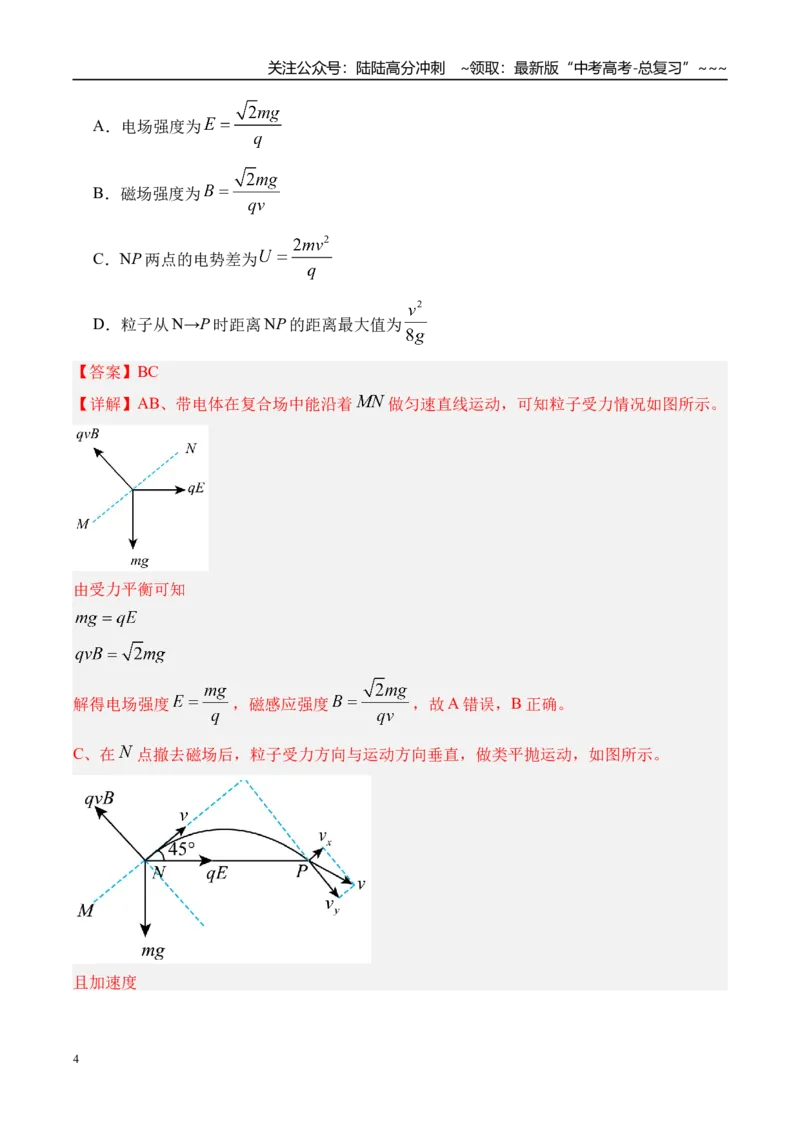 《第56讲带电粒子在复合场中的运动-（练习）（教师版）_04-物理-高考总复习_一轮复习_2026年-物理高考一轮复习_2026年高考物理一轮复习精讲精练-G367_资料》第4页预览