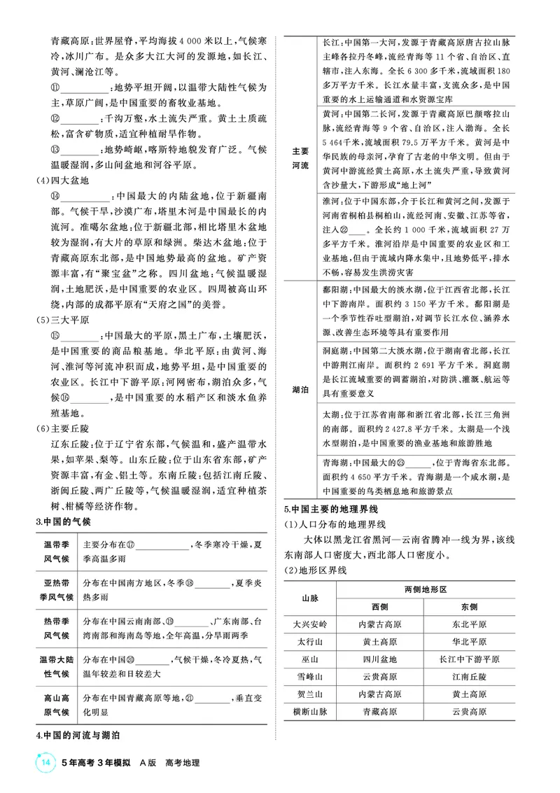 《1_第二部分　中国地理_2026版教学资源包_202653高考总复习A版_山东版_2026版.山东版.选考总复习.地理.5·3A版_区域地理_2_PDF教参电子书》第2页预览