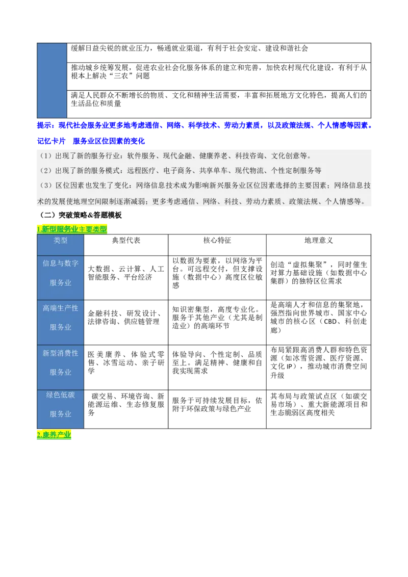 《专题09服务业与交通运输（知识·方法·能力清单）（全国通用）（教师版）_地理_2026年-地理高考二轮复习_2026年高考地理二轮复习知识清单（全国通用）-G448_2026版》第9页预览