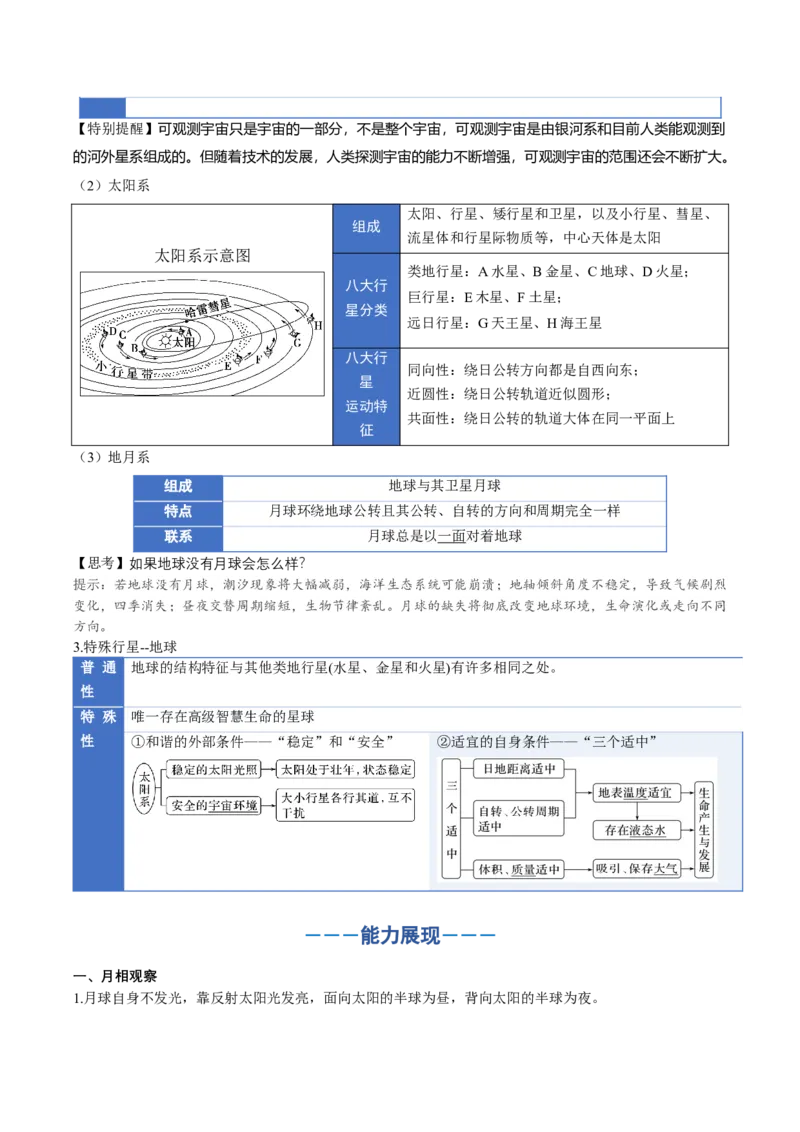 《专题02宇宙中的地球（一）（知识清单）（全国通用）（学生版）_地理_2026年_2026年高考地理一轮复习知识清单（全国通用）-G56_2026版》第5页预览