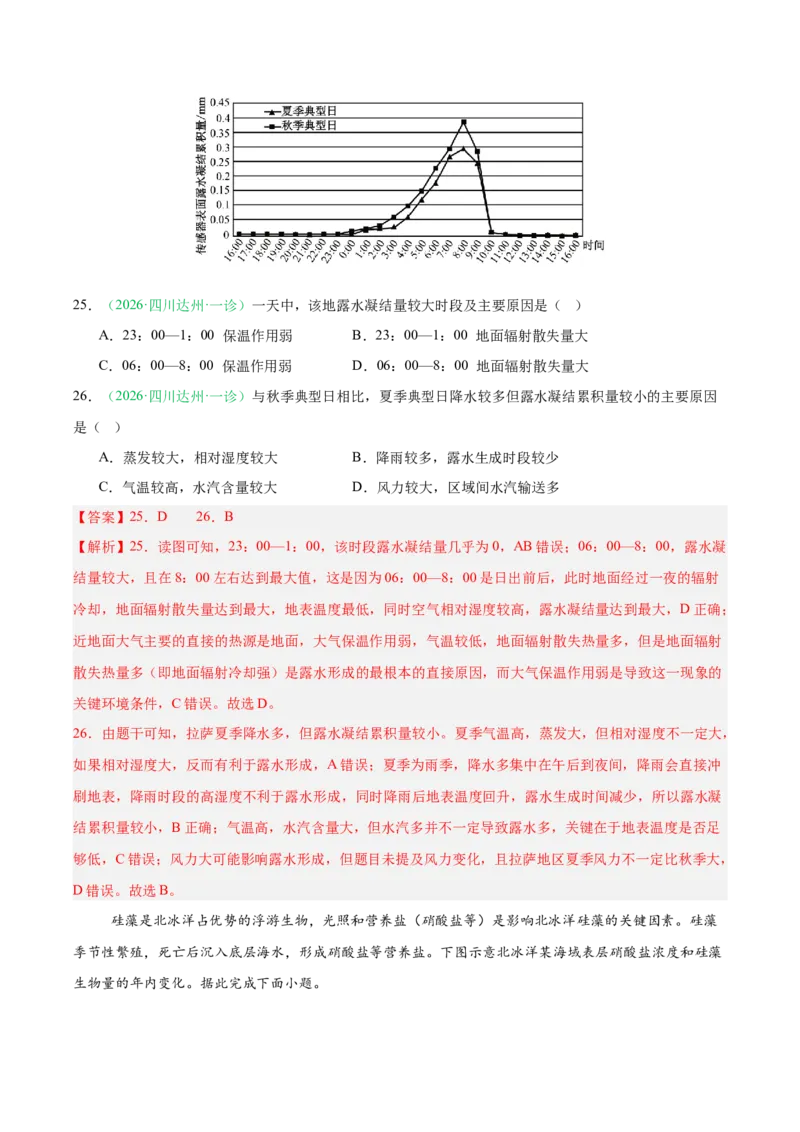 《专题05自然地理环境的整体性与差异性（含植被、土壤）（4大考点）（教师版）(1)_地理_2027年高考地理专项复习_2026年高考地理一模试题分类汇编（四川专用）-G175_2026版》第10页预览