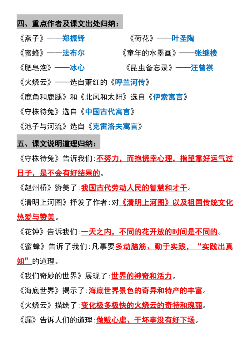 《三（下）语文必备全册知识点汇总_3年级下册同步教辅_3下-语文_三下语文核心考点》第2页预览
