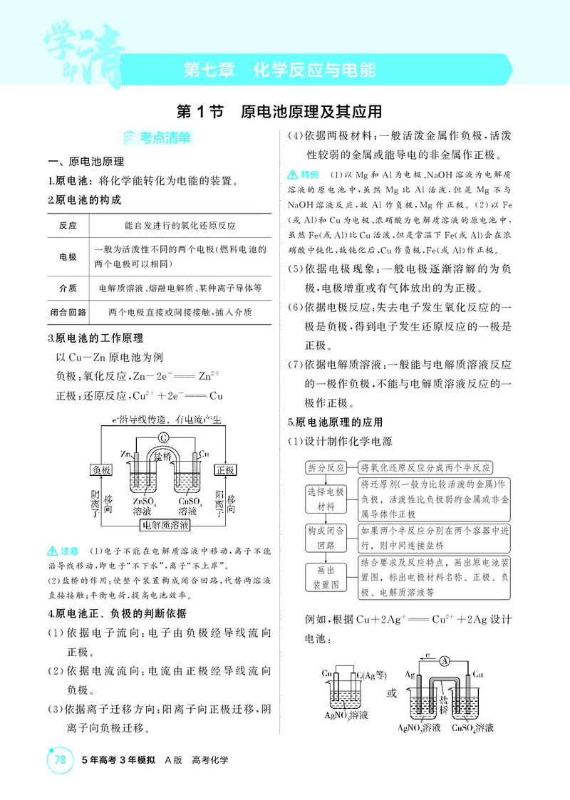 《1_第七章化学反应与电能精讲册_2026版教学资源包_202653高考总复习A版_江苏版_2026版.江苏版.选考总复习.化学.5·3A版_二、教师用书PDF_第七章化学反应与电能_1_专题资料包》第1页预览