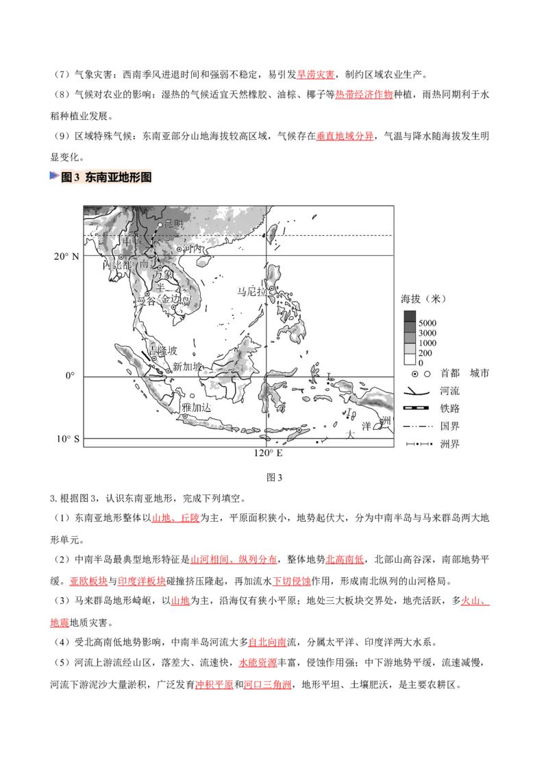 《专题05东南亚（填图速记）（教师版）_地理_2027年高考地理专项复习_42027年高考地理区域填图速记与演练手册（全国通用）》第3页预览