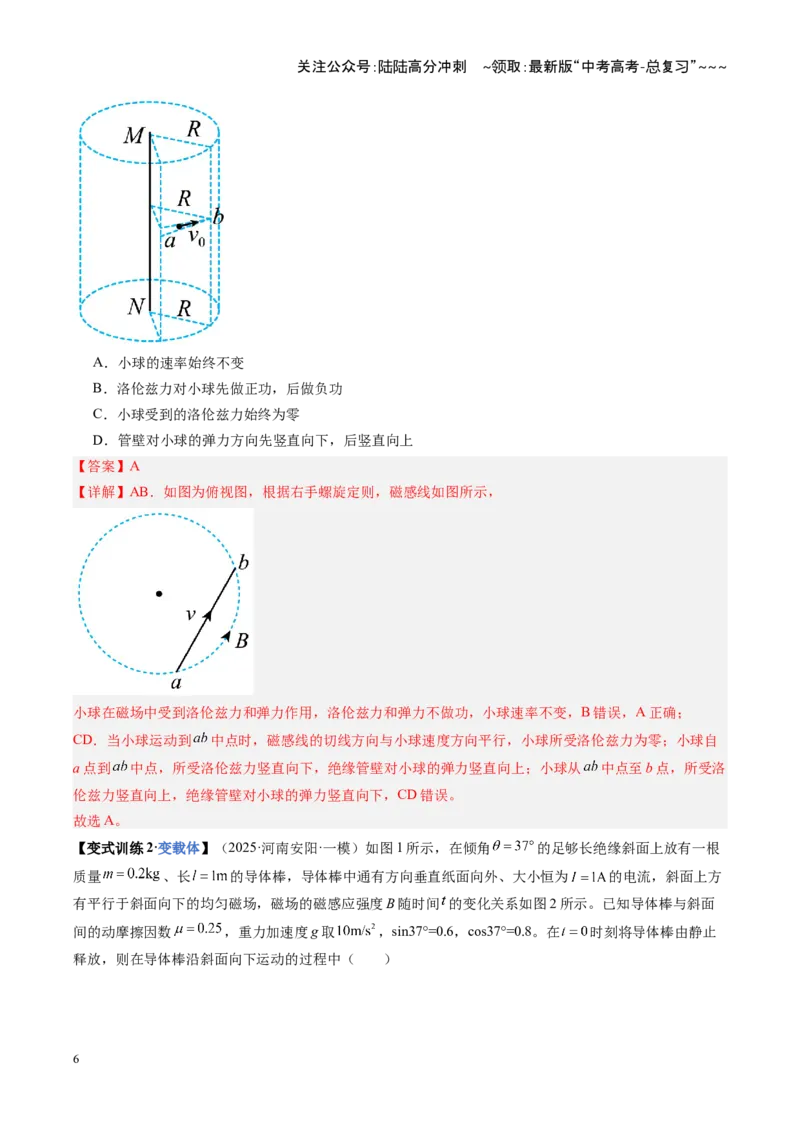 《第47讲带电粒子在磁场中的运动（复习讲义）（湖南专用）（教师版）_04-物理-高考总复习_一轮复习_2026年-物理高考一轮复习_2026年高考物理一轮课件+讲义+练习（湖南专用）-G331》第6页预览