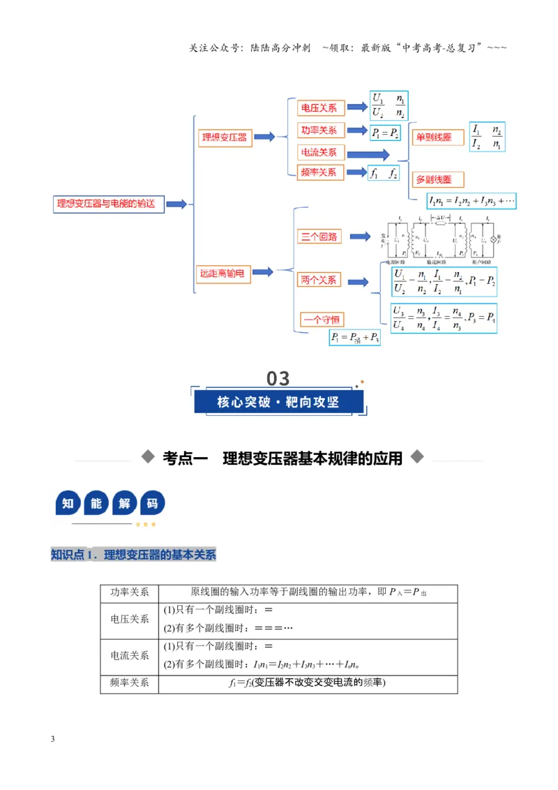《第58讲变压器电能的输送（复习讲义）（全国通用）（教师版）_04-物理-高考总复习_一轮复习_2026年-物理高考一轮复习_2026年高考物理一轮复习讲义+练习+课件（新教材新高考）-G55_2026版》第3页预览