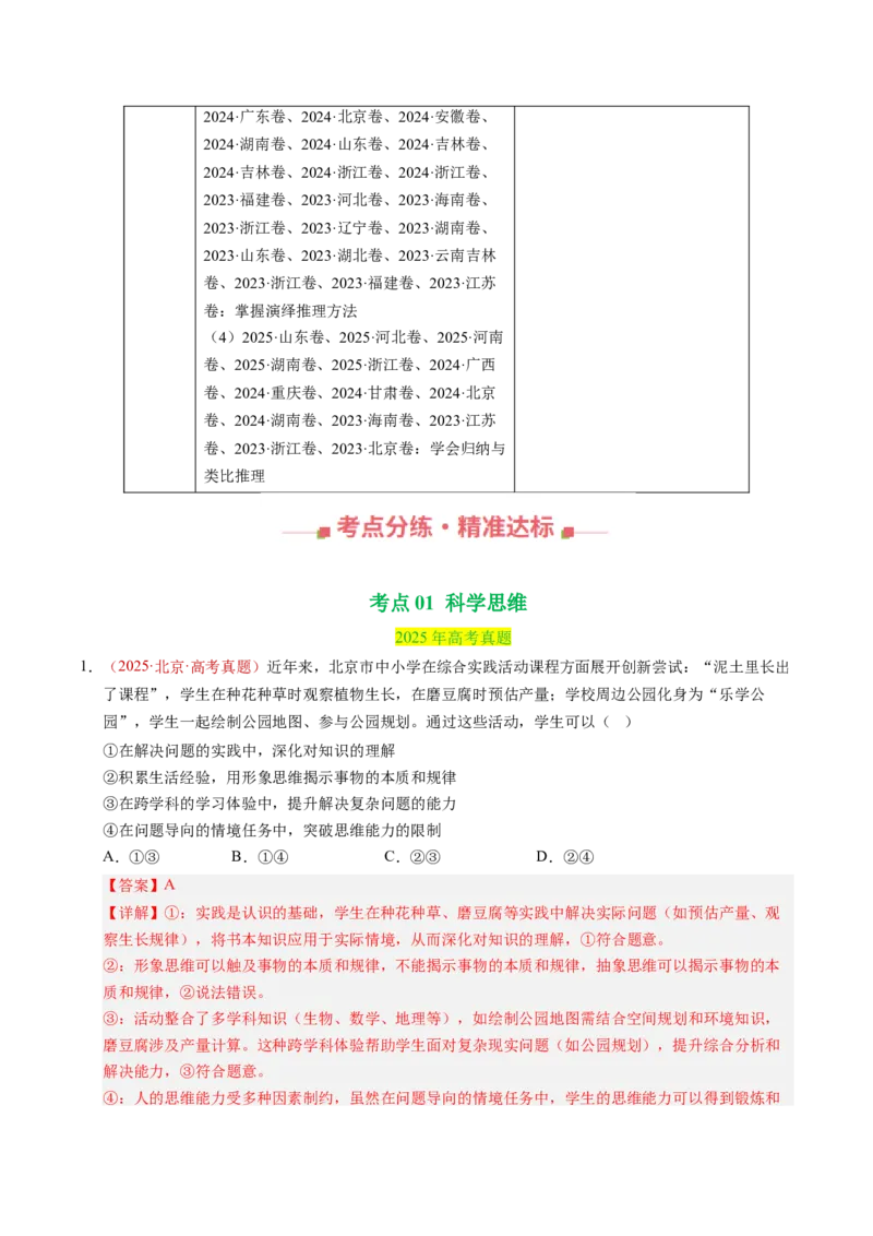 《专题16科学思维和逻辑思维（全国通用）（教师版）_zheng治_2026年-政治高考专项复习_三年（2023-2025）高考政治真题分类汇编（全国通用）-C430》第2页预览