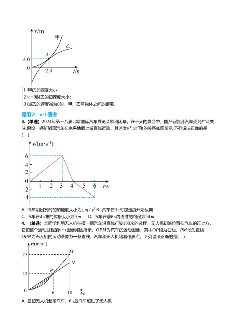 《1.4运动图像专项训练(学生版）_高考一二三轮复习_物理_2026年_2026年高三一轮物理人教版考点题组分层练-G406(1)_资料》第2页预览