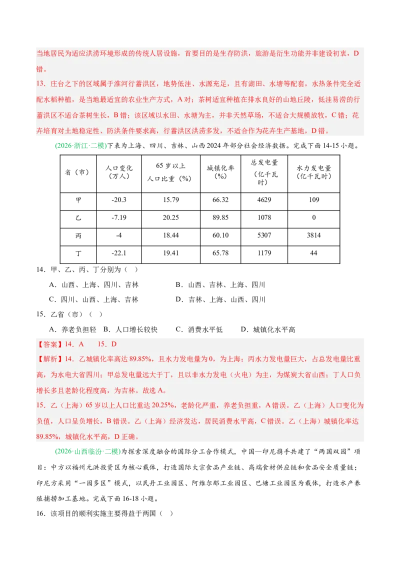 《专题08区域发展战略和国家安全（5大考点）（教师版）(1)_地理_2027年高考地理专项复习_2026年高考地理二模试题分类汇编（新高考专用）-G288_2026版》第6页预览