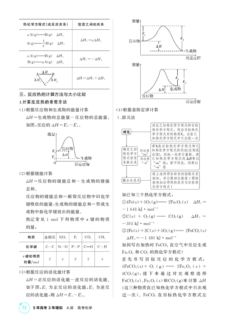 《1_第六章化学反应的热效应精讲册_2026版教学资源包_202653高考总复习A版_江苏版_2026版.江苏版.选考总复习.化学.5·3A版_二、教师用书PDF_第六章化学反应的热效应_1_专题资料包》第4页预览