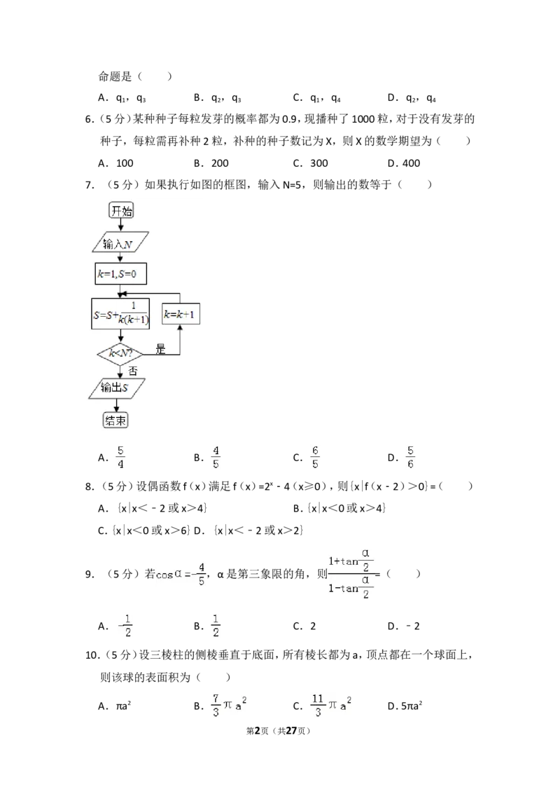 《2010年全国统一高考数学试卷（理科）（新课标）（含解析版）_高考一二三轮复习_数学_2027年高考数学专项复习更新中_2008年-2026年数学高考真题-G427_2008-2020年高考_2008-2020年_全国卷_515》第2页预览