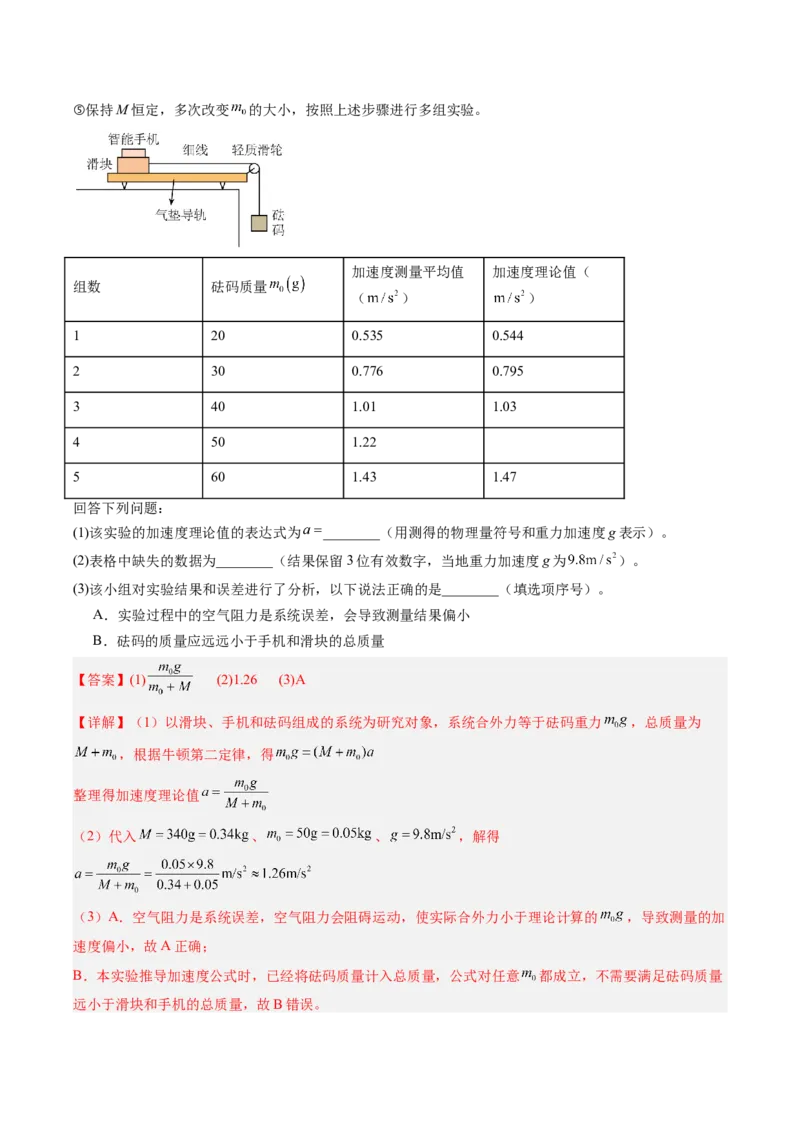 《专题08实验：探究加速度与力、质量的关系（专项训练）（安徽专用）（教师版）_地理_2027年高考地理一轮_2027年高考物理一轮课件+讲义+练习（安徽专用）-G326_2027版》第8页预览