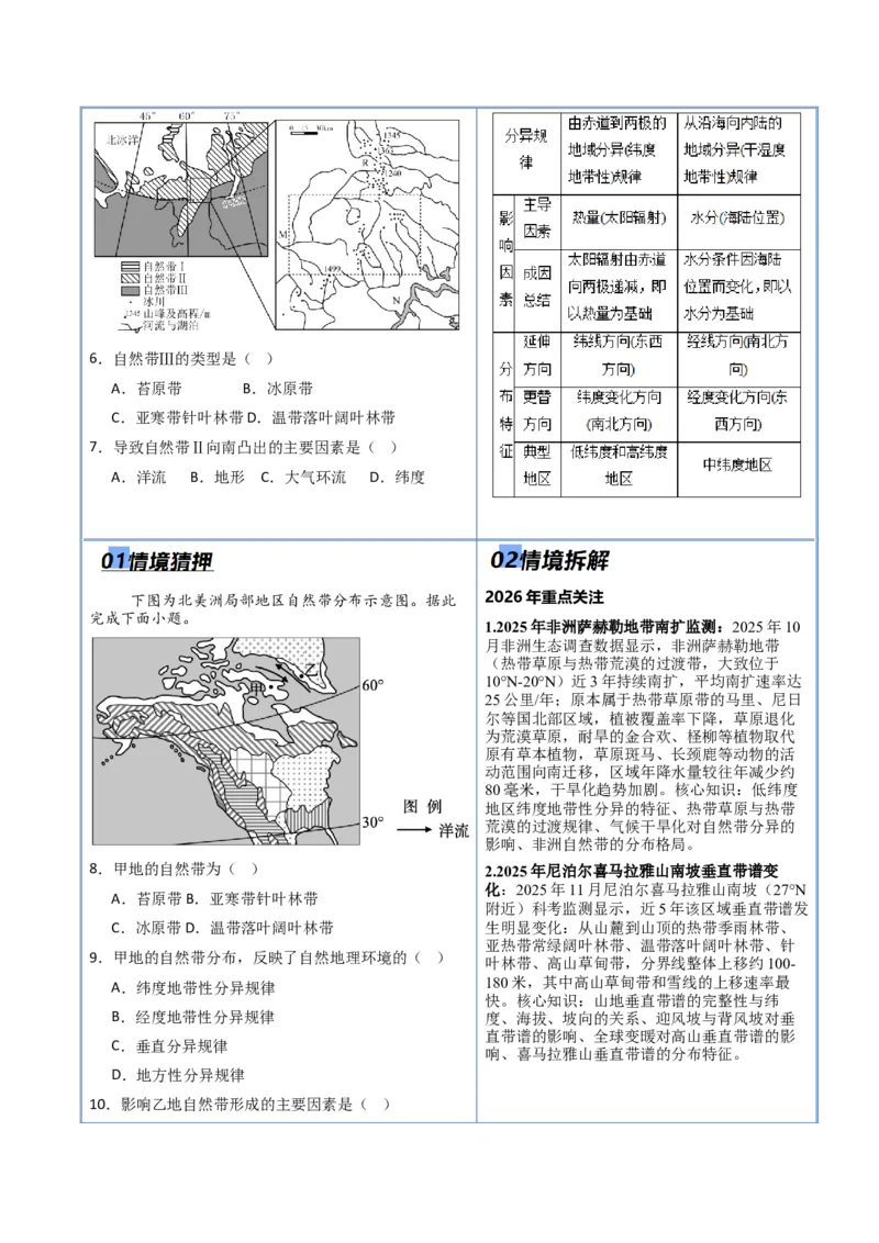 《专题05自然环境整体性和差异性（抢分专练）（原卷版）_地理_2026年-地理高考专项复习_2026年高考地理终极冲刺讲练测（黑吉辽蒙专用）-G466_2026版》第4页预览