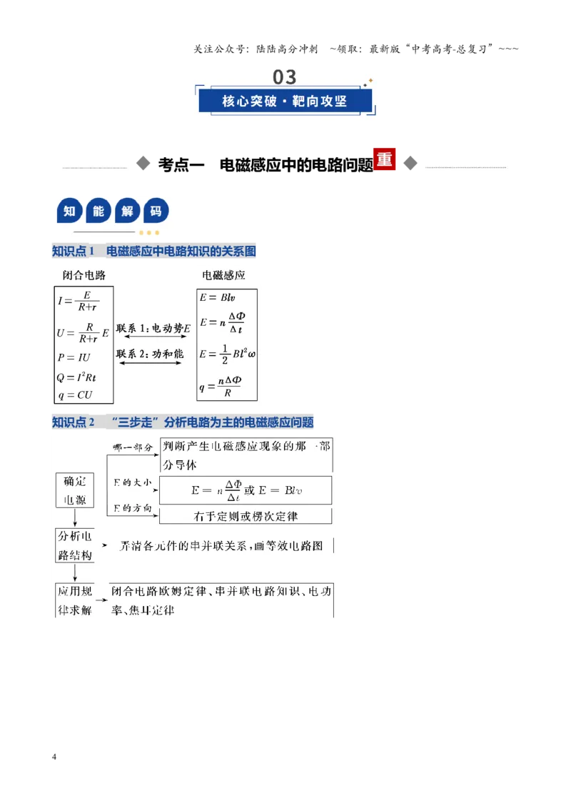 《第54讲 电磁感应中的电路及图像问题（复习讲义）（湖南专用）（学生版）_04-物理-高考总复习_一轮复习_2026年-物理高考一轮复习_2026年高考物理一轮课件+讲义+练习（湖南专用）-G331》第4页预览