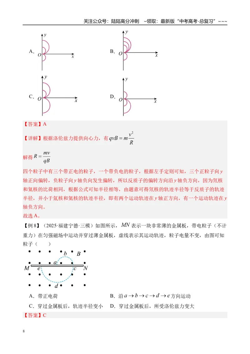 《第54讲磁场对运动电荷（带电体）的作用-（讲义）（教师版）_04-物理-高考总复习_一轮复习_2026年-物理高考一轮复习_2026年高考物理一轮复习精讲精练-G367_资料》第8页预览