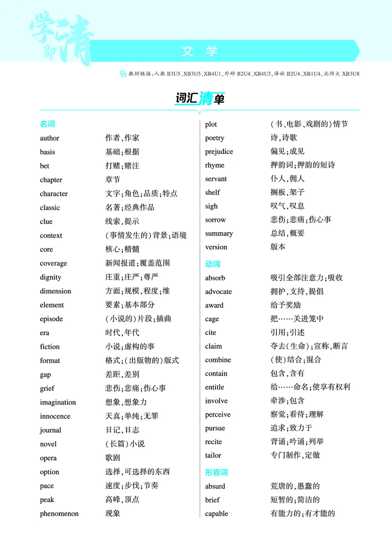《1_文学（教参PDF）_2025版教学资源包_（总复习系列）2025版《5年高考3年模拟》新高考版A版（⭐全科）_2025版.新高考版.高考总复习.英语.5·3A版_词汇册_文学_2_PDF教参电子书》第1页预览