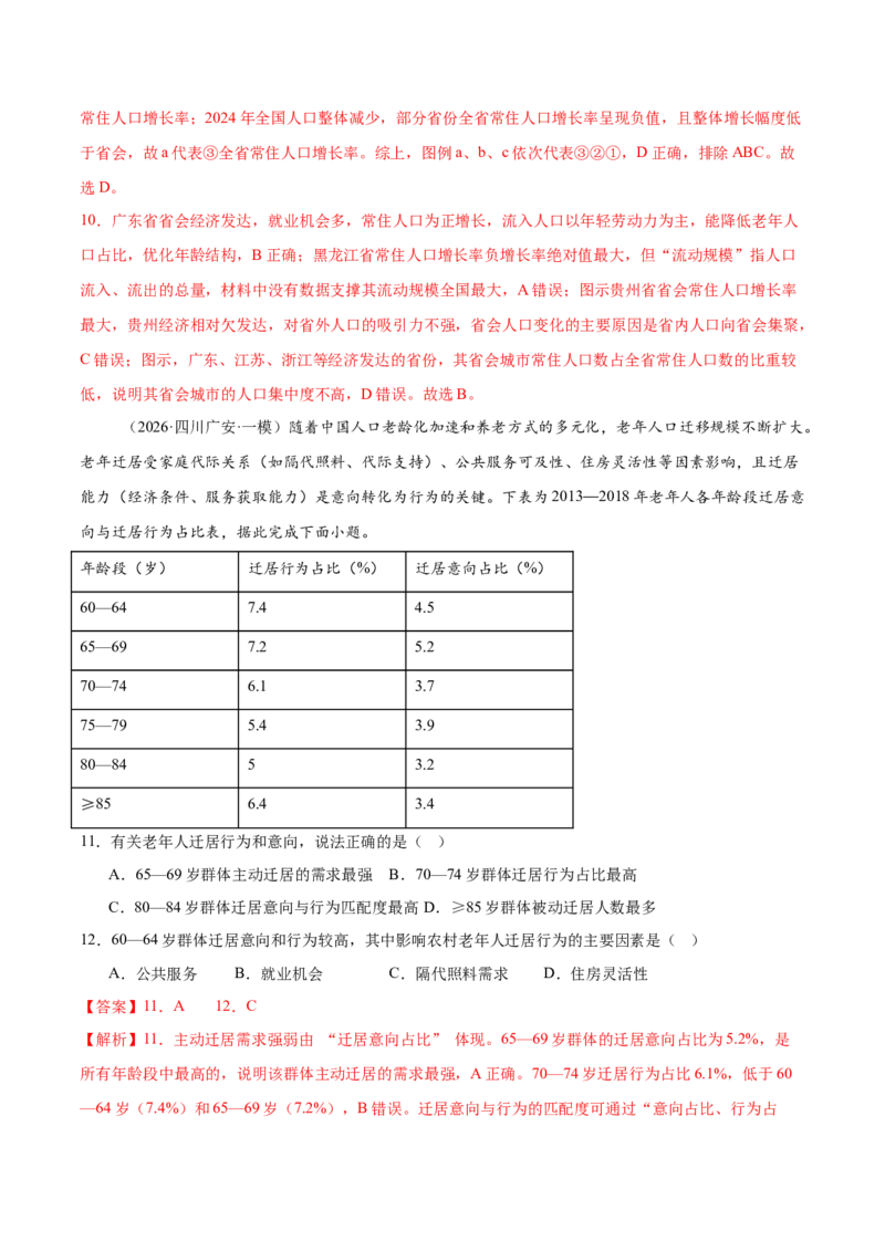 《专题07人口与城市（5大考点）（教师版）_地理_2026年-地理高考专项复习_2026年高考地理一模试题分类汇编（新高考通用）-G178_2026版》第5页预览