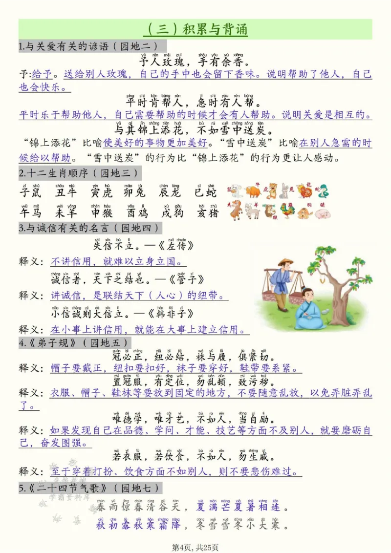 《二下语文全册必背知识汇总(25页）SY(1)_2年级下册同步教辅_2下-语文_二下语文-知识点汇总》第4页预览