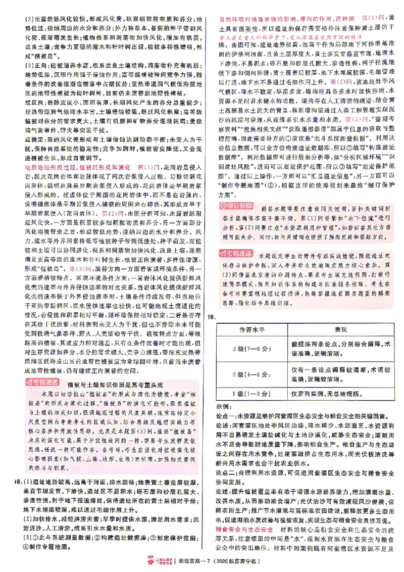 《2027金考卷特快专递第一期地理解析册_652027《天星教育•金考卷特快专递》（第1-3期）（高考）（9科全）_2027《天星教育•金考卷特快专递》（第1期）（高考）（9科全）》第7页预览