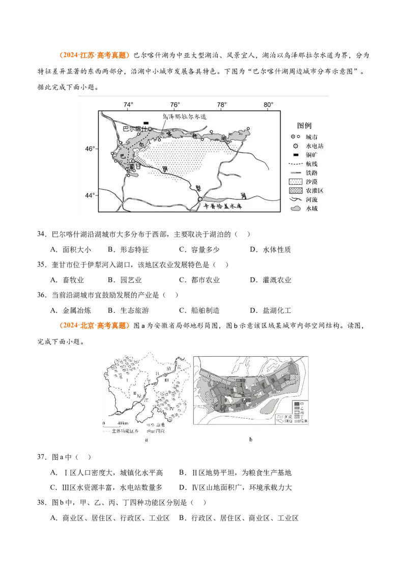 《专题09乡村与城镇（全国通用）（学生版）_地理_2026年-地理高考专项复习_三年（2023-2025）高考地理真题分类汇编（全国通用）-C430》第10页预览