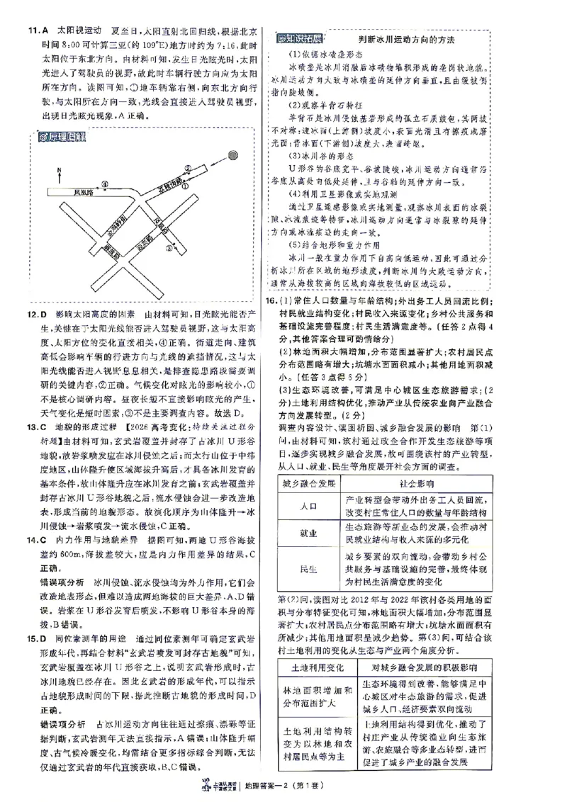 《地理答案A4_652027《天星教育•金考卷特快专递》（第1-3期）（高考）（9科全）_2027《天星教育•金考卷特快专递》（第2期）（高考）（9科全）》第6页预览