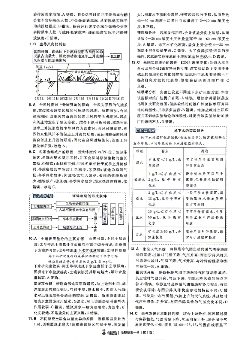 《地理答案A4_652027《天星教育•金考卷特快专递》（第1-3期）（高考）（9科全）_2027《天星教育•金考卷特快专递》（第2期）（高考）（9科全）》第9页预览