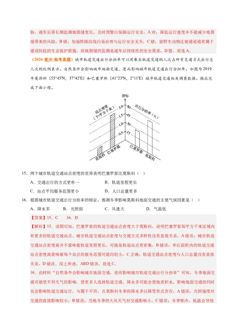 《专题12交通（全国通用）（教师版）_地理_2026年-地理高考专项复习_三年（2023-2025）高考地理真题分类汇编（全国通用）-C430》第8页预览