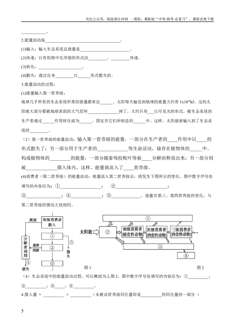 《第3章生态系统及其稳定性（填空版）_06-生物-高考总复习_专项复习_2024年_2024年高考生物必背知识清单（人教版2019）_资料_选择性必修2》第5页预览