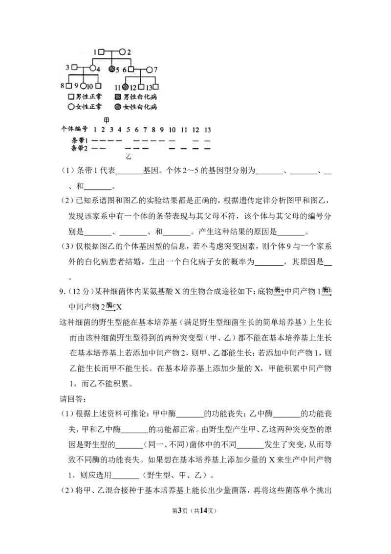 《2010年全国统一高考生物试卷（全国卷ⅱ）（含解析版）(1)_高考一二三轮复习_生物_2027年高考生物专项_2008年-2026年生物高考真题-G427_2008-2020年高考_全国卷_A4word版》第3页预览