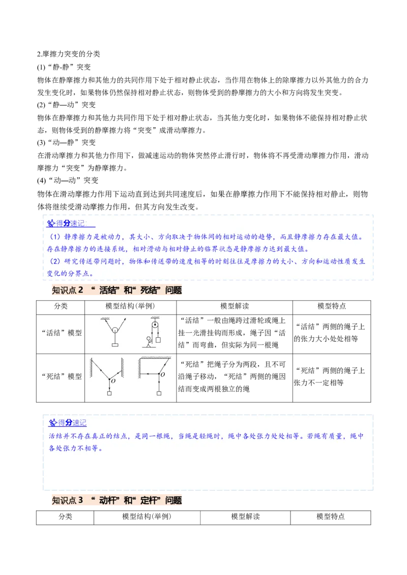 《专题05摩擦力的突变问题、活结和死结、动杆和定杆（重难点训练）（安徽专用）（教师版）_地理_2027年高考地理一轮_2027年高考物理一轮课件+讲义+练习（安徽专用）-G326_2027版》第3页预览