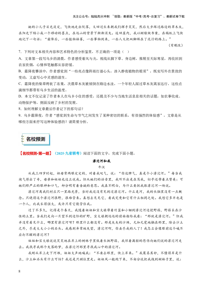 《语文（二）（原卷版）_三轮冲刺_语文（二）-2025年高考考前20天终极冲刺攻略》第10页预览
