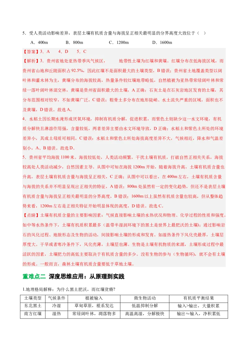 《专题11土壤有机质平衡(重难专练)(全国通用)(教师版)_地理_2026年-地理高考专项复习_2026年高考地理重难点讲义专练(新高考通用)-G102_2026版》第5页预览