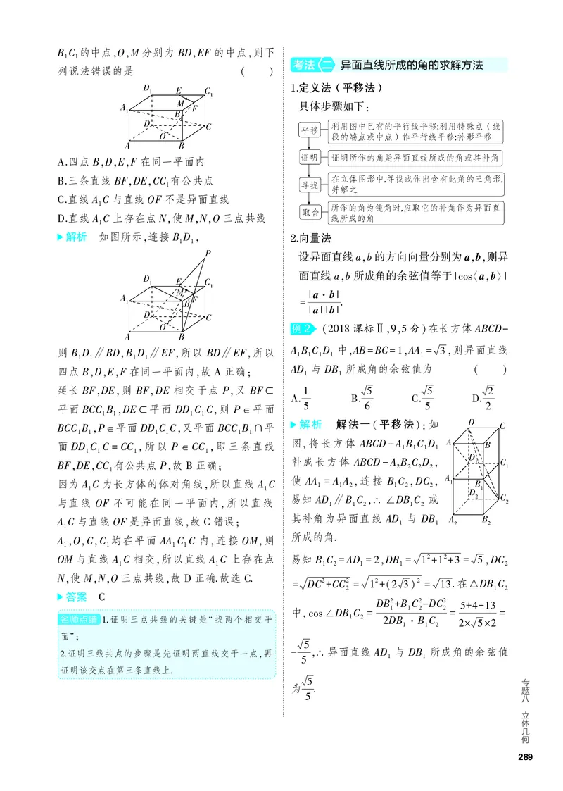 《2_8.2　点、线、面的位置关系_2024版教学资源包_2024版.新高考版数学.5·3A版_23_专题八82点、线、面的位置关系_4_PDF教参电子书》第2页预览