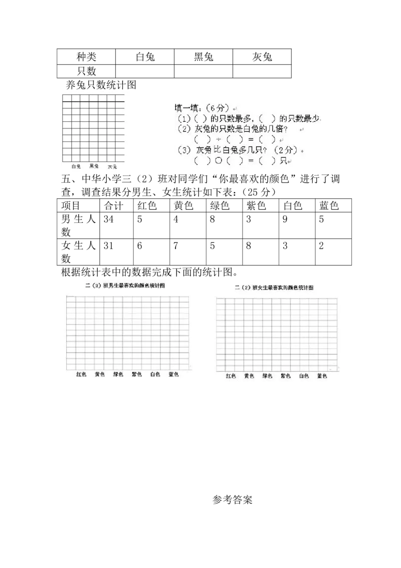 《三（下）西师版数学第6单元检测卷.1_3年级下册同步教辅_3下-数学_三下数学单元+期中+期末测试卷_三下数学西师版试卷_三下数学《西师版》单元测试卷》第3页预览