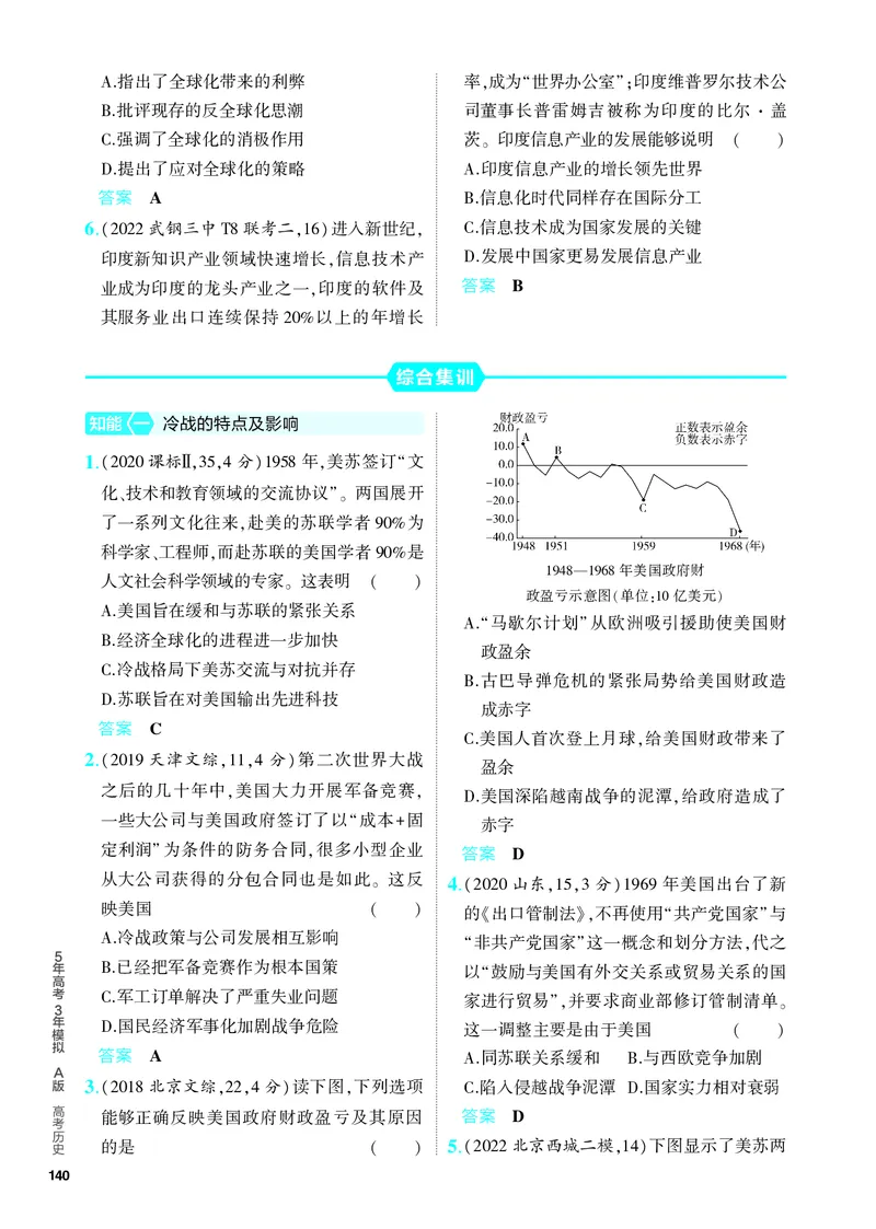 《2_习题部分PDF-12-第十二单元　20世纪下半叶世界的新变化与当代世界的发展_2024版教学资源包_2024版.新高考版历史.5·3A版_12_第十二单元20世纪下半叶世界的新变化与当代世界的发展》第6页预览