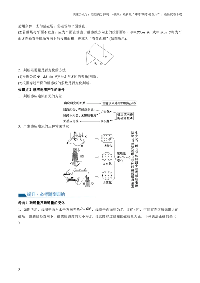 《第54讲电磁感应现象楞次定律（讲义）（解析版）_04-物理-高考总复习_一轮复习_2024年_2024年高考物理一轮复习讲练测（讲义+练习+课件）（新高考）_讲义+练习》第3页预览