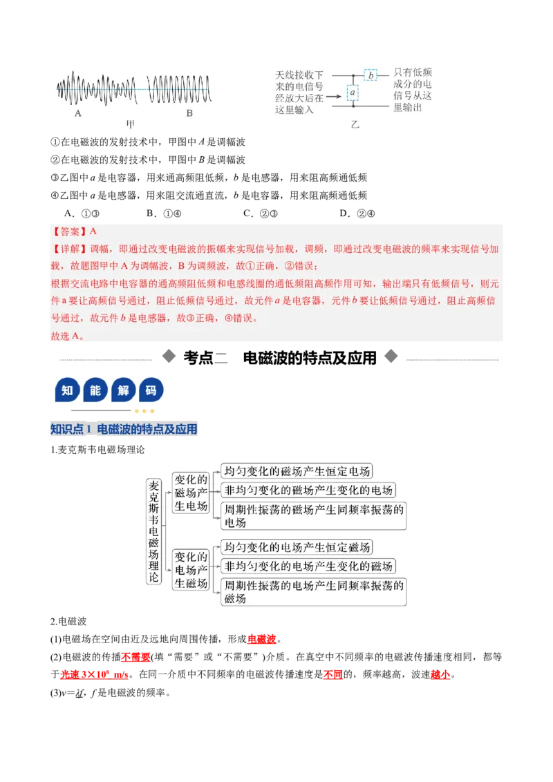 《第55讲电磁振荡与电磁波传感器（复习讲义）（黑吉辽蒙专用）（教师版）_04-物理-高考总复习_一轮复习_2026年-物理高考一轮复习_2026年高考物理一轮课件+讲义+练习（黑吉辽蒙专用）-G330》第9页预览