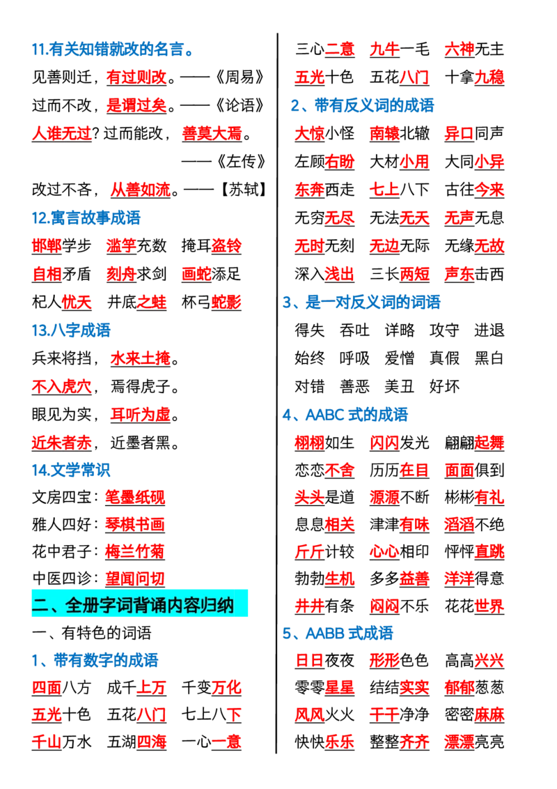《三（下）语文全册重点内容_3年级下册同步教辅_3下-语文_三下语文核心考点》第2页预览
