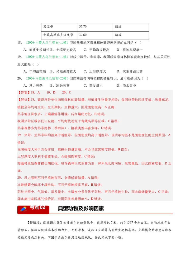 《专题05植被、生物与土壤（3大考点）（教师版）(1)_地理_2027年高考地理专项复习_2026年高考地理二模试题分类汇编（黑吉辽蒙专用）-G295_2026版》第9页预览
