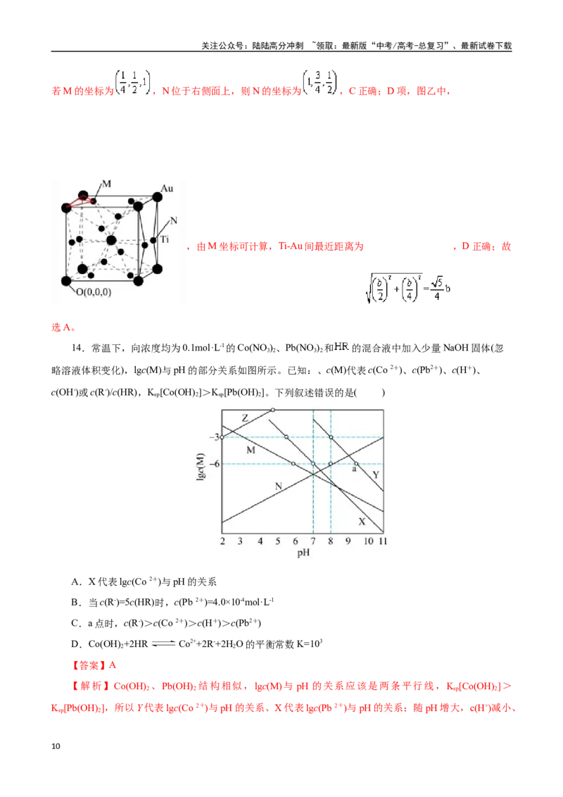《化学02（云南卷）（全解全析）_05-化学-高考总复习_专项复习_2025年_2025年高考押题预测卷（多地区）化学》第10页预览
