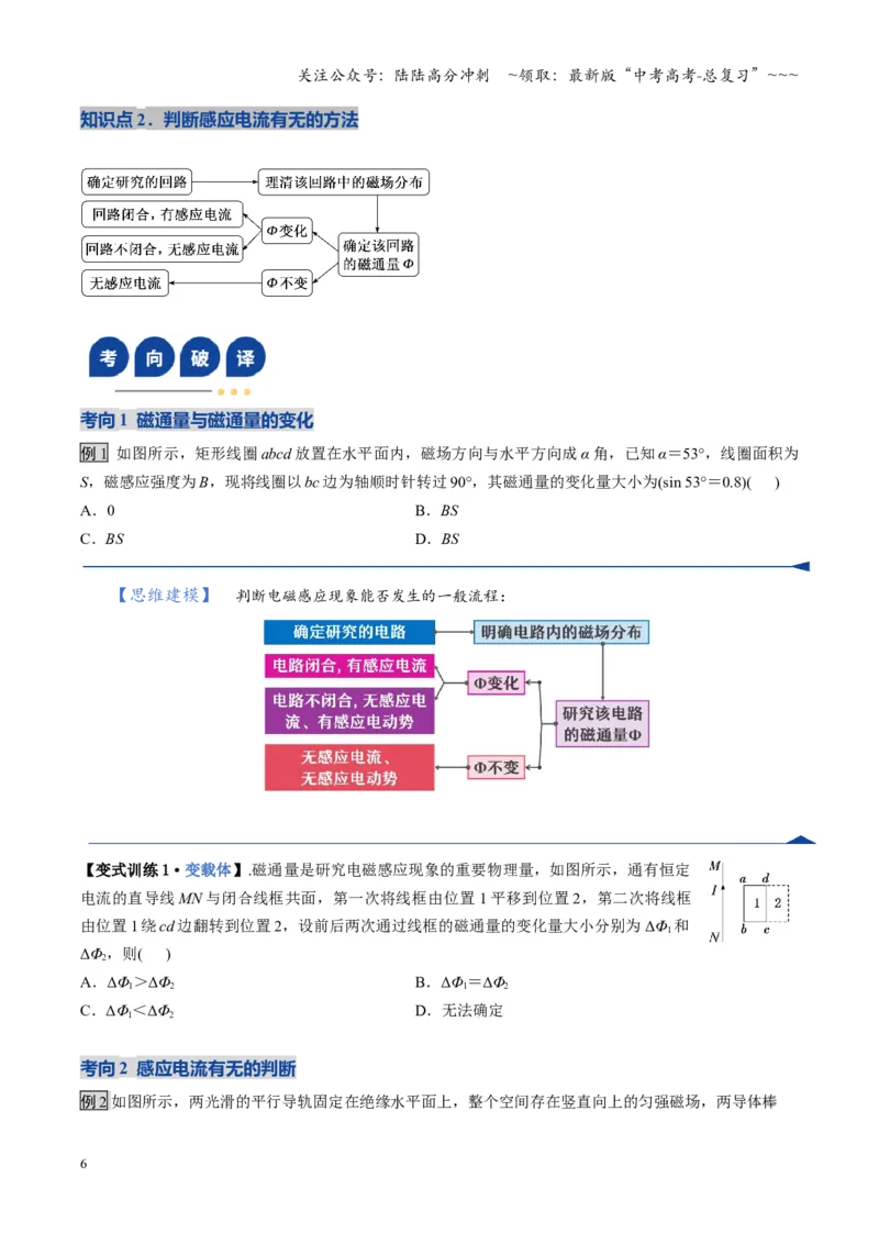 《第51讲三定则、一定律的综合应用（复习讲义）（全国通用）（学生版）_04-物理-高考总复习_一轮复习_2026年-物理高考一轮复习_2026年高考物理一轮复习讲义+练习+课件（新教材新高考）-G55》第6页预览